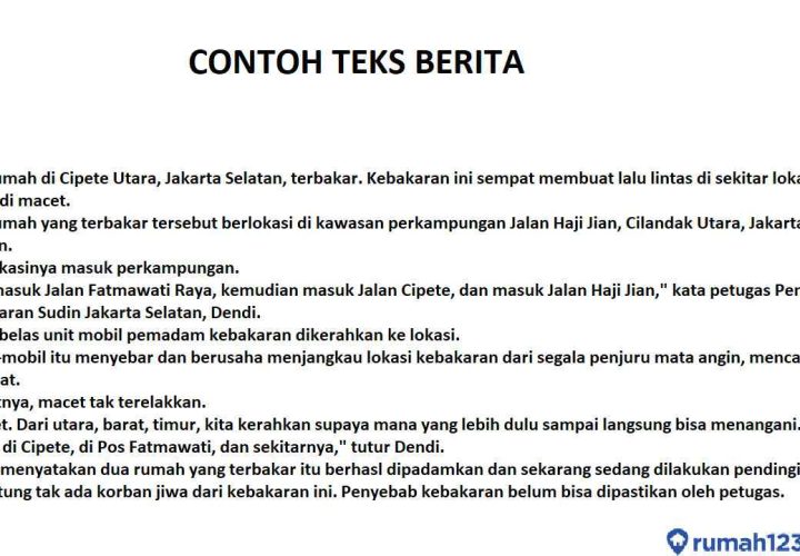 Contoh teks berita