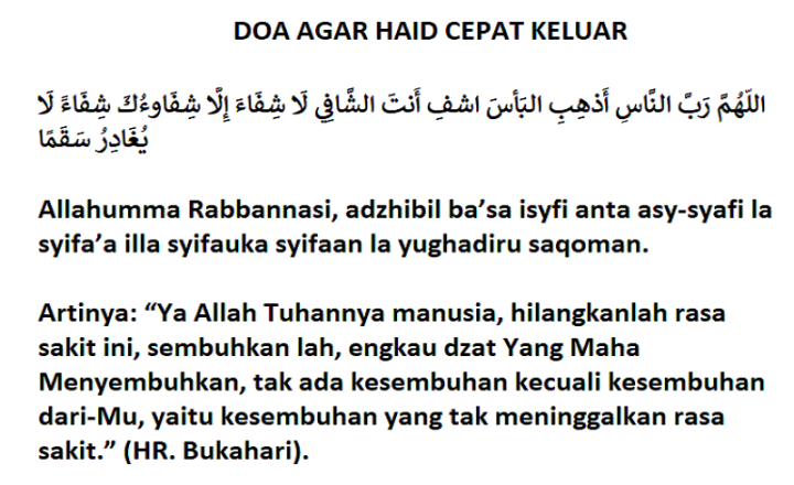 Doa agar haid cepat keluar dalam islam