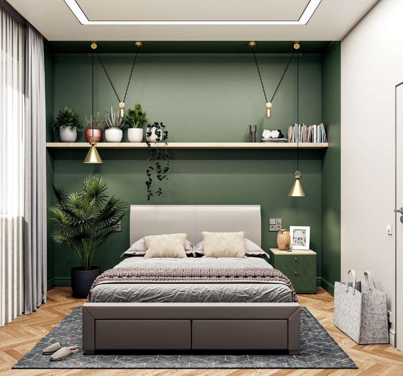 green color combination room