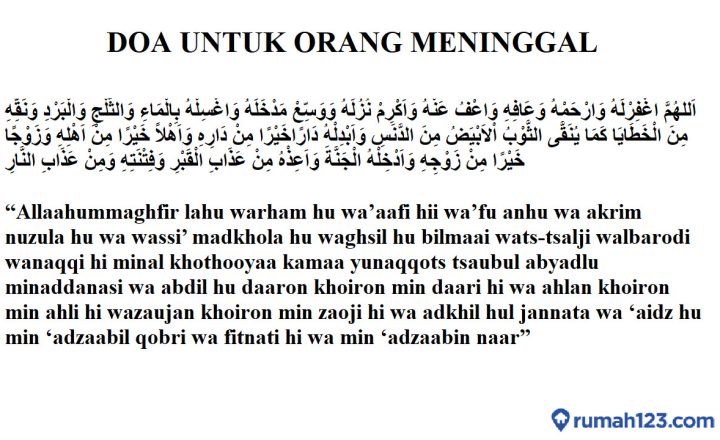doa untuk orang meninggal perempuan