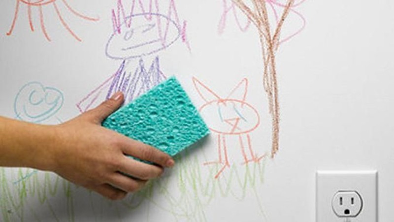 Permanent marker stains on the wall