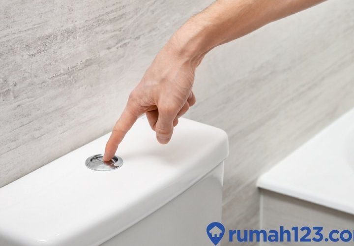 tombol flush toilet rusak