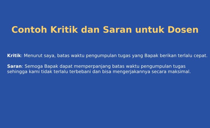 contoh kritik dan saran untuk dosen