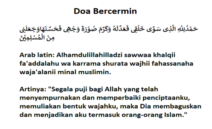 Doa bercermin bahasa arab dan latin