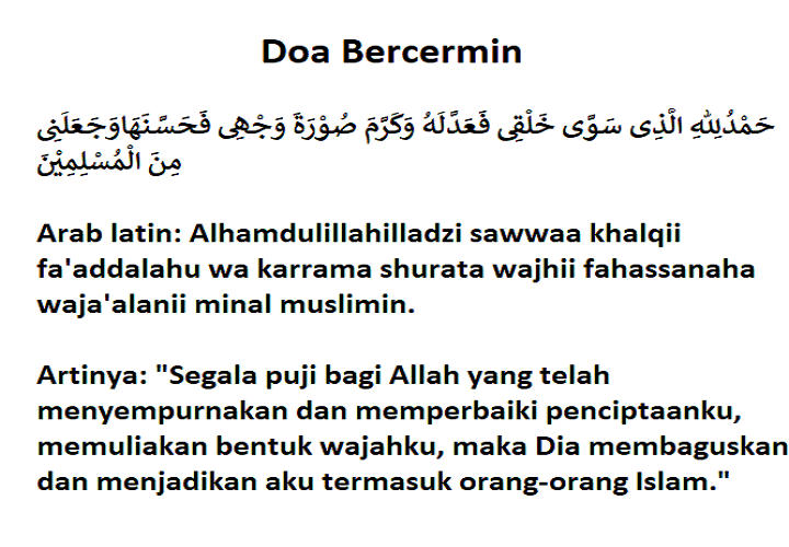 Doa bercermin bahasa arab dan latin