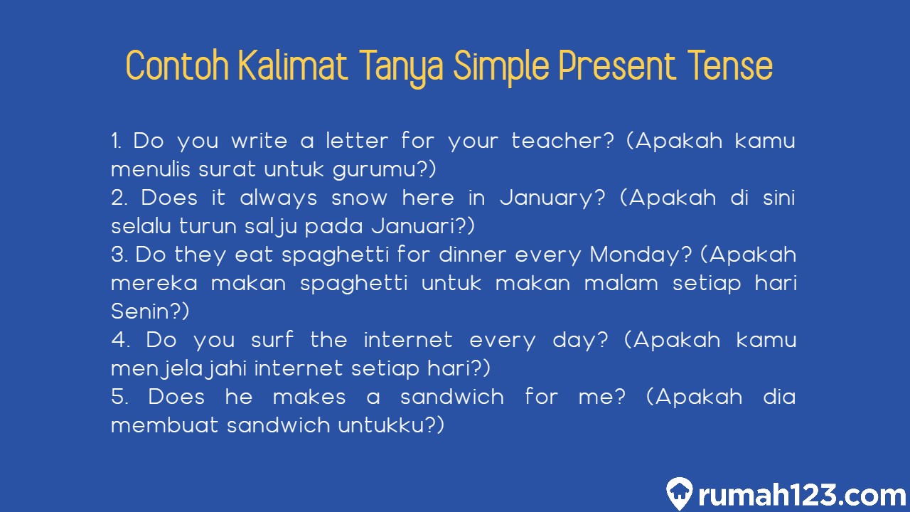 contoh kalimat simple present tense essay