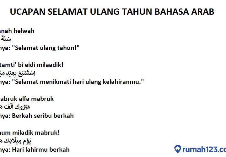 Ucapan selamat ulang tahun bahasa arab LENGKAP