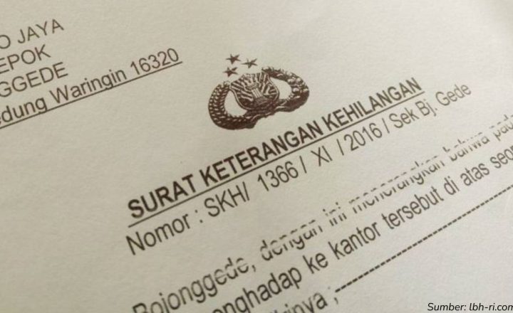 surat kehilangan kepolisian