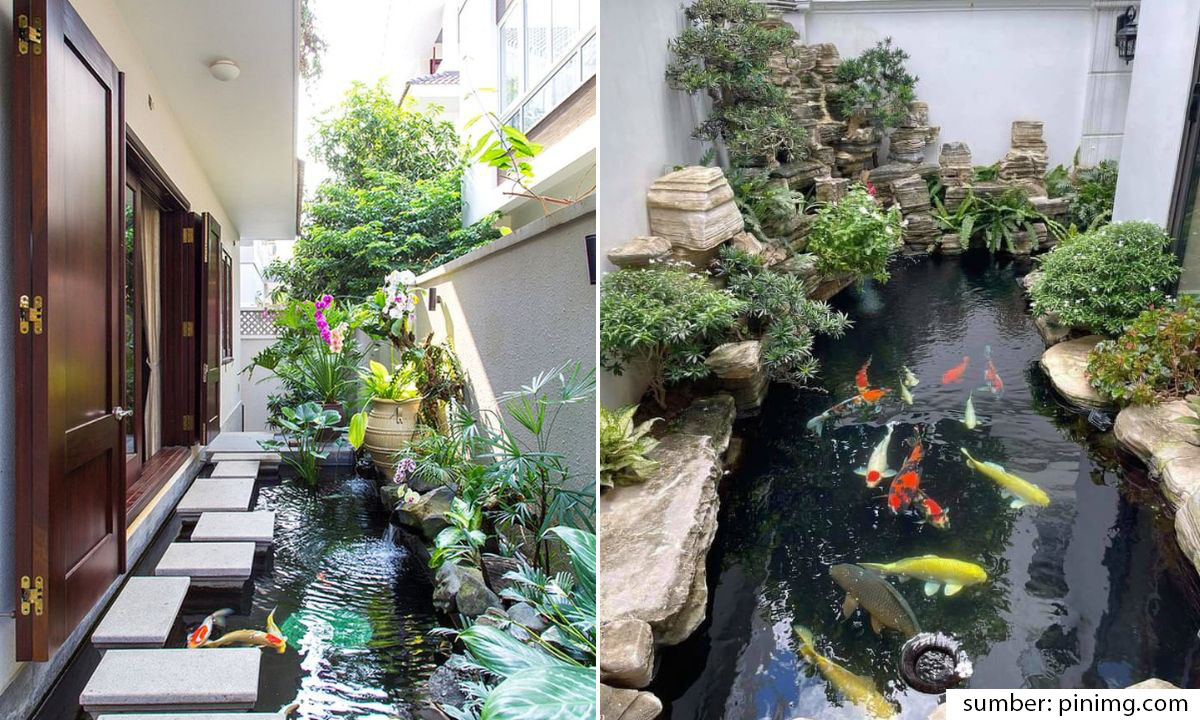 7 Inspirasi Kolam Ikan Koi Minimalis Lahan Sempit yang Dijamin Buat Rumah Makin Sejuk dan Nyaman