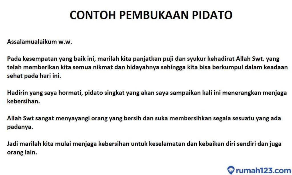 Apakah Teks Pidato Di Atas Memiliki Bagian Pembuka