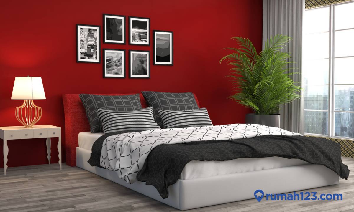 cat kamar warna merah elegan socialist