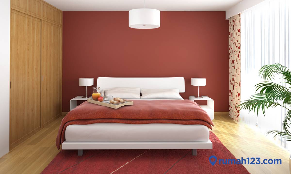 cat kamar warna merah coklat safflower kite