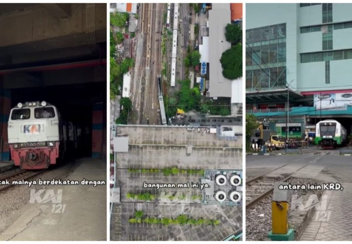 jalur kereta di dalam mal