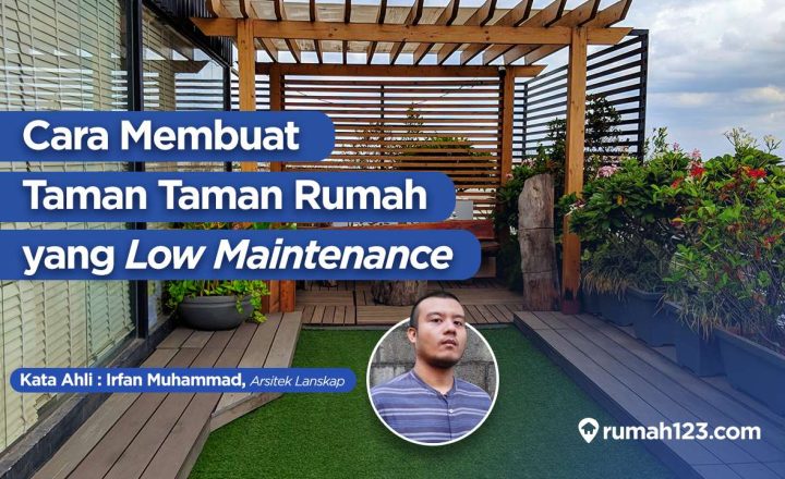 cara membuat taman low maintenance di rumah