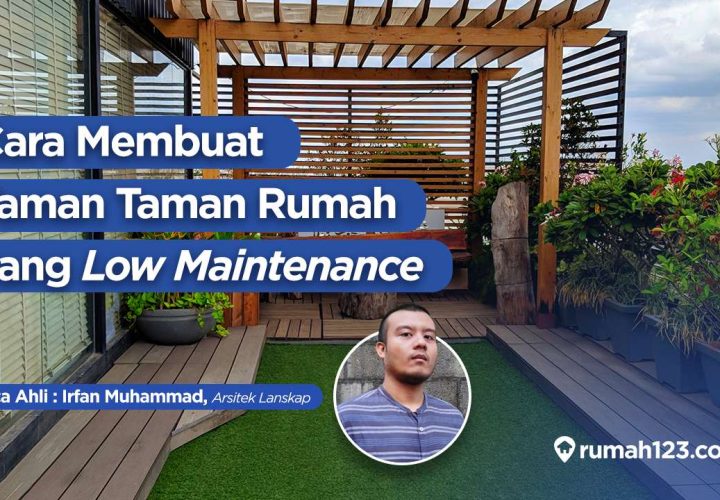 cara membuat taman low maintenance di rumah