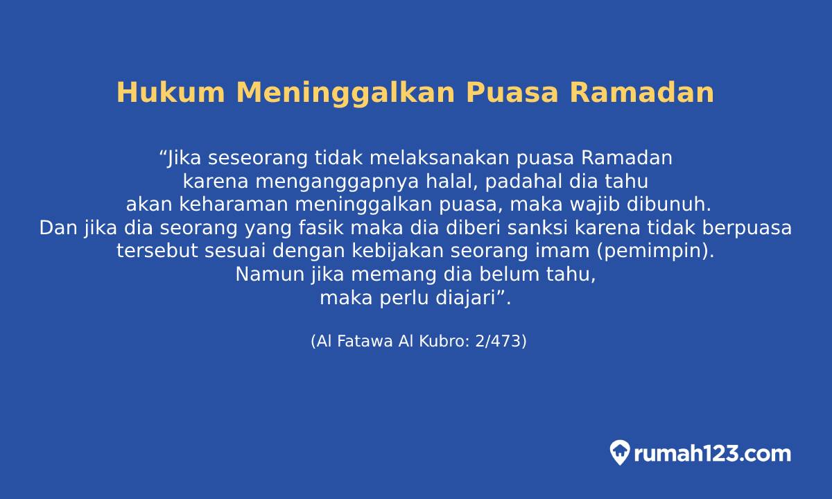 Ini Hukum Tidak Puasa Ramadan Dengan Sengaja