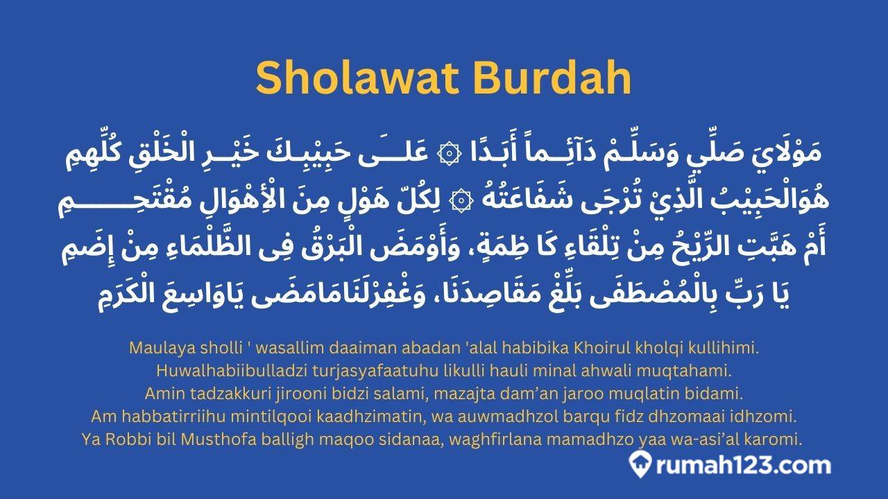 Bacaan Sholawat Burdah Dilengkapi Lirik Arab Latin Dan Artinya