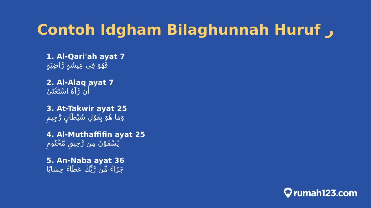 40 Contoh Idgham Bilaghunnah Beserta Surat Dan Ayatnya