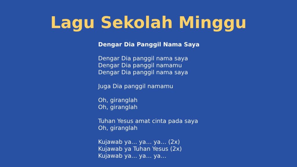 30 Lagu Sekolah Minggu Anak dan Liriknya Terpopuler