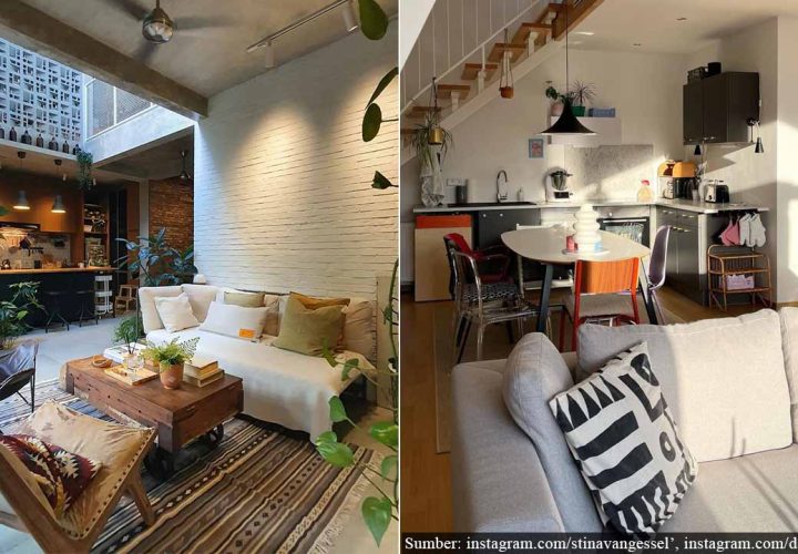 inspirasi desain ruang tamu dan dapur menyatu