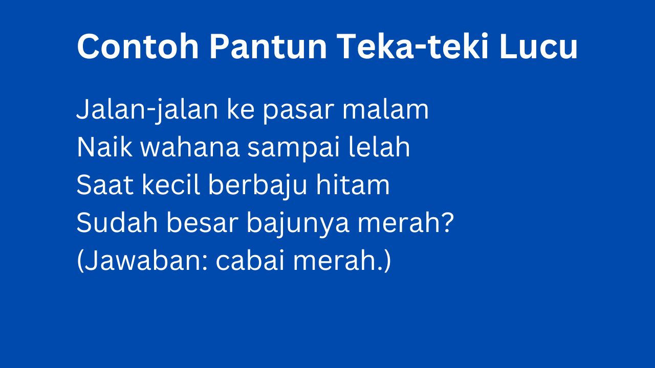 60 Pantun Teka-teki Lucu Lengkap Yang Menghibur, Bikin Penasaran!