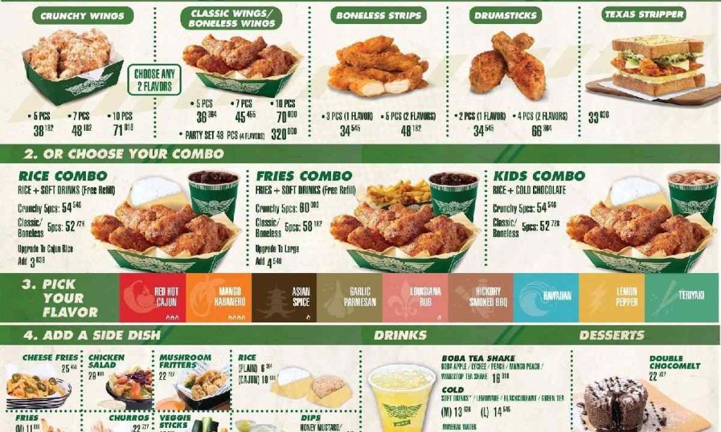 Menu Wingstop Indonesia Dilengkapi Harga Menu Favorit