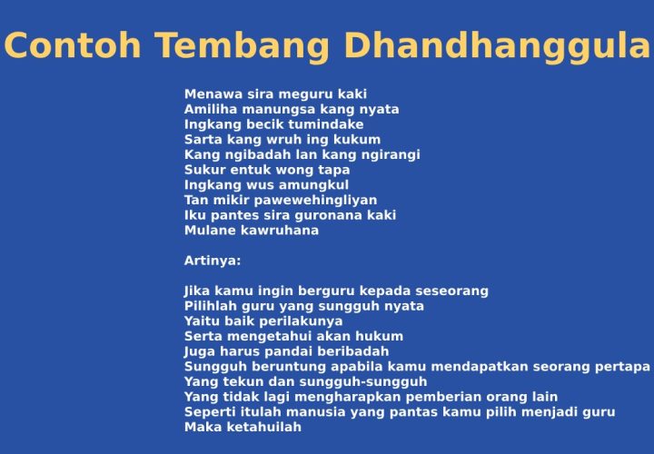 contoh tembang dhandhanggula