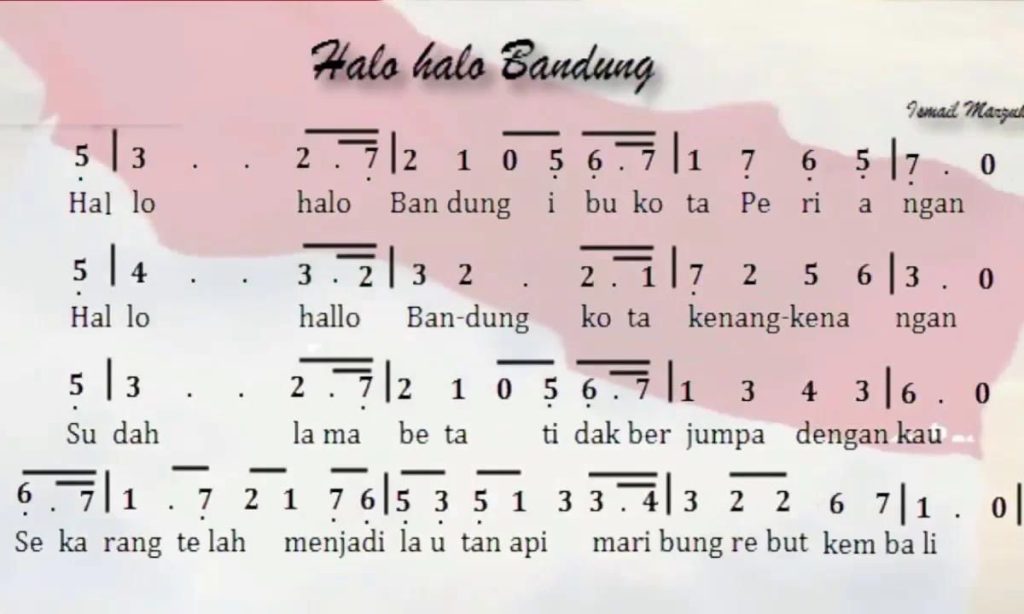 Lirik Lagu Halo Halo Bandung Ciptaan Ismail Marzuki