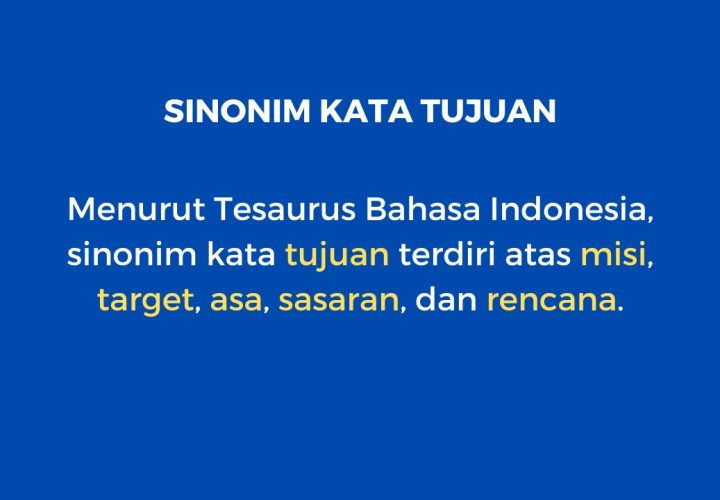 sinonim kata tujuan