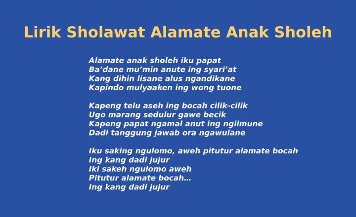 lirik alamate anak sholeh