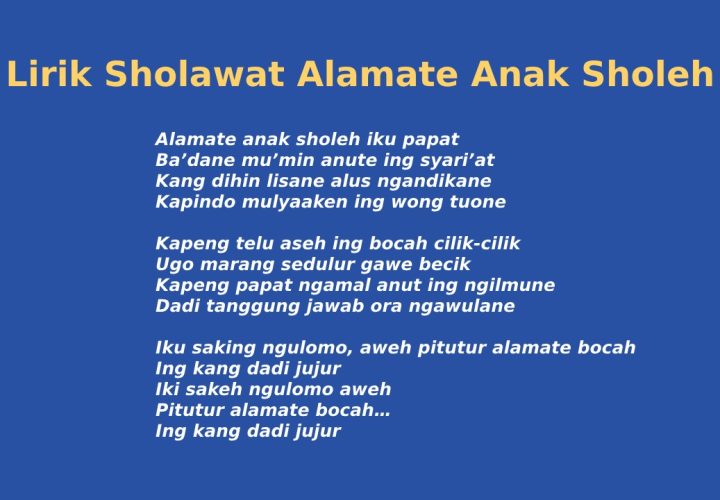 lirik alamate anak sholeh