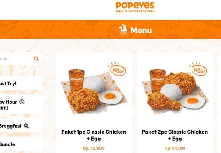 popeyes menu