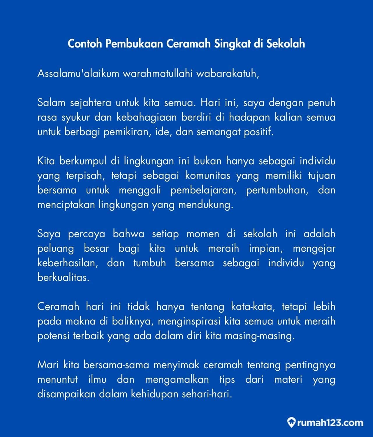 Contoh Pembukaan Ceramah Islami Yang Menarik Dan Mudah Dihafal